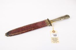A Victorian Bowie knife, SE spear point blade 9", the ricasso marked "JOHN BLYDE GENIUS" around an
