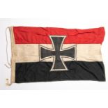 An Imperial German naval flag, stitched design of Iron Cross centre piece, 34" x 22", marked