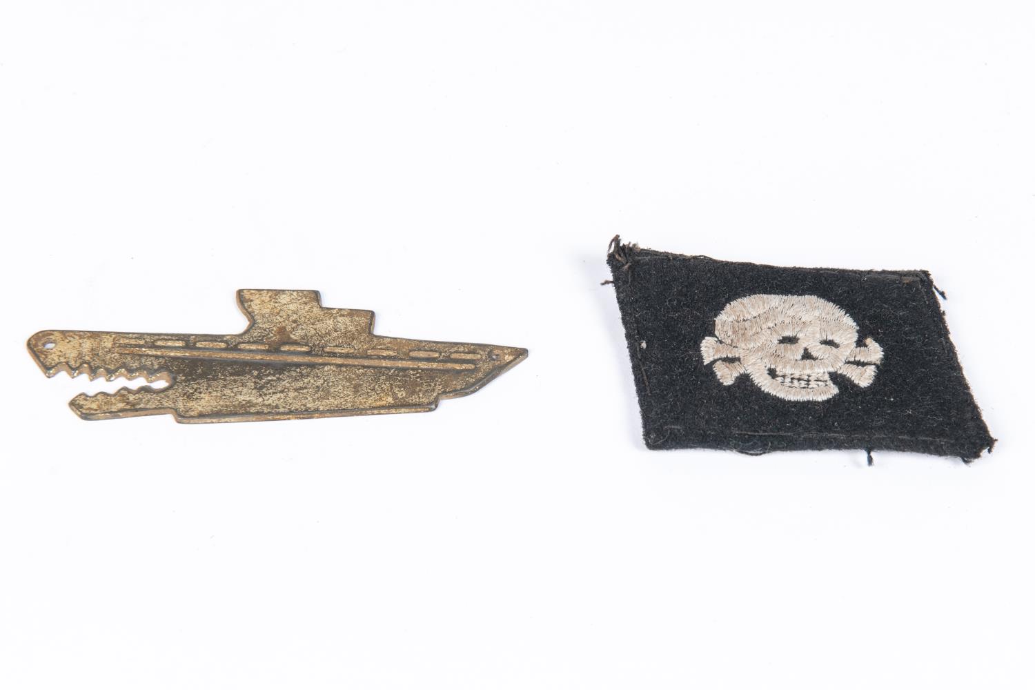 Third Reich insignia: Hitler Youth linen armband with applied woven insignia, Marine Artillery Petty - Image 5 of 6