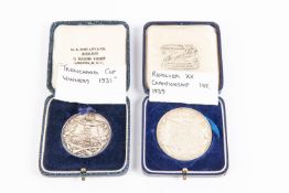 An RAF Small Arms Association silver medallion, in its fitted case of issue, HM date 1938, 44mm