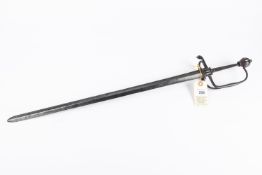 A late 17th century sword, possibly with Royalist connections, shortened blade 20½" of hollow ground