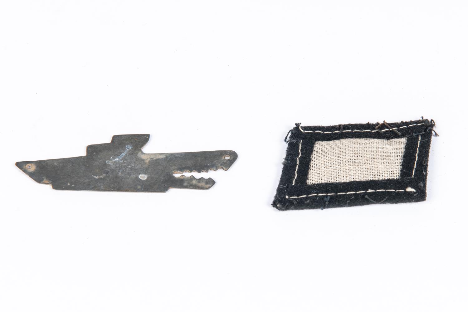 Third Reich insignia: Hitler Youth linen armband with applied woven insignia, Marine Artillery Petty - Image 6 of 6