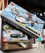 18 Airfix unmade kits. Scales 1:48. 1:72, HO/OO etc. Including Short Sunderland III. V1 Flying