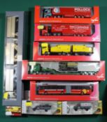 14 Herpa 1:87 scale Trucks etc. A 2 vehicle set- box vans with trailer, MAN Maria Cron and