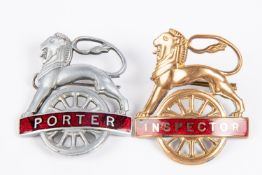 2x British Railways (Midland Region) lion over wheel cap badges, with 2 lugs to reserve. A brass and