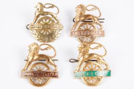 2x British Railways brass lion over wheel cap badges, with 2 lugs to reverse. Together with 2x