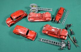Quantity of die cast British make Fire engine models, Arbur fire engine with 2 windows on each side,