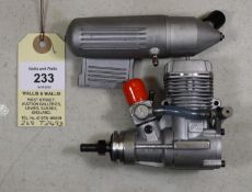 O.S. model aircraft engine for radio controlled aircraft. Model No. MAX 25FX /12660, complete with