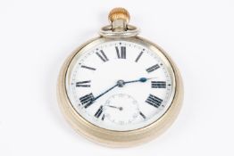 A nickel cased LMS guard's pocket watch. Stamped to reverse 'L.M.S. 13029'. Fitted with an