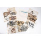 An archive of Triumph Motorcycle early 20th Century photographs and postcards. 40+ photographs,