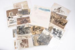 An archive of Triumph Motorcycle early 20th Century photographs and postcards. 40+ photographs,