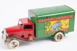 Tri-ang Minic clockwork Carter Paterson Van (22M). Early pre-war issue with petrol can and white