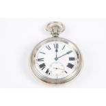 A nickel cased LNER guard's pocket watch. Stamped to reverse 'L.N.E.R. 1650'. Fitted with an