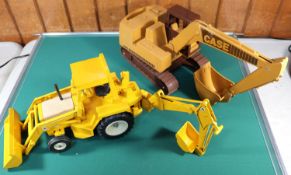 4 large scale heavy plant/construction vehicles. 2x ERTL 1:16 scale Case 580 Super E Backhoe