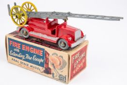 A modern toys Real scale model Fire Engine in die cast metal, finished in red, with solid metal