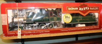 2x Bachmann G scale locomotives. A Bachmann Big Haulers 10th Anniversary Edition 4-6-0 tender
