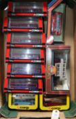50+ Buses and other commerical vehicles mainly by Corgi. 6x Corgi OOC Dennis Dart SLF, Uno. LCC