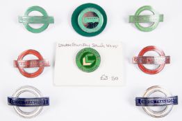 8x London Transport bus related enamel cap badges by Gaunt, Firmin, Dingley, etc. 2x Tram &