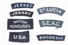 7 WWII RAF Nationality titles: Jersey (2), SEAC, Rhodesia, British Honduras, USA, St Lucia. (7) £
