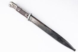 A Third Reich K98 bayonet, by W K C, the blade with later etched panels inscribed "3 Panzer