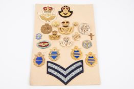 Post 1953 RAF insignia: Medical Branch officer's cap badge, officer's beret badge, WO's cap and