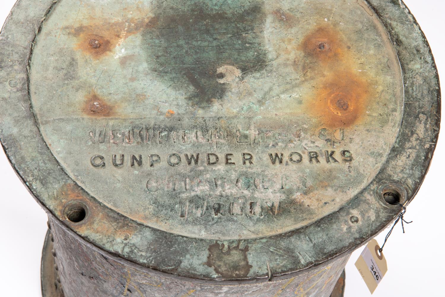 An interesting 19th century container from a Gunpowder Works, height 17½", maximum diameter 16", - Image 2 of 2