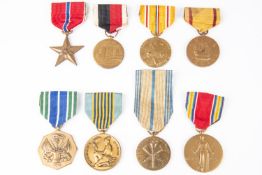 USA modern issue medals (8): Bronze star, Army of Occupation 1945; Asiatic-Pacific Campaign; US Navy