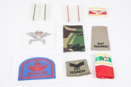 A selection of RAF insignia PTI (8), Band (9), Medical (14), RAF Regiment rank slides (26), Cadet