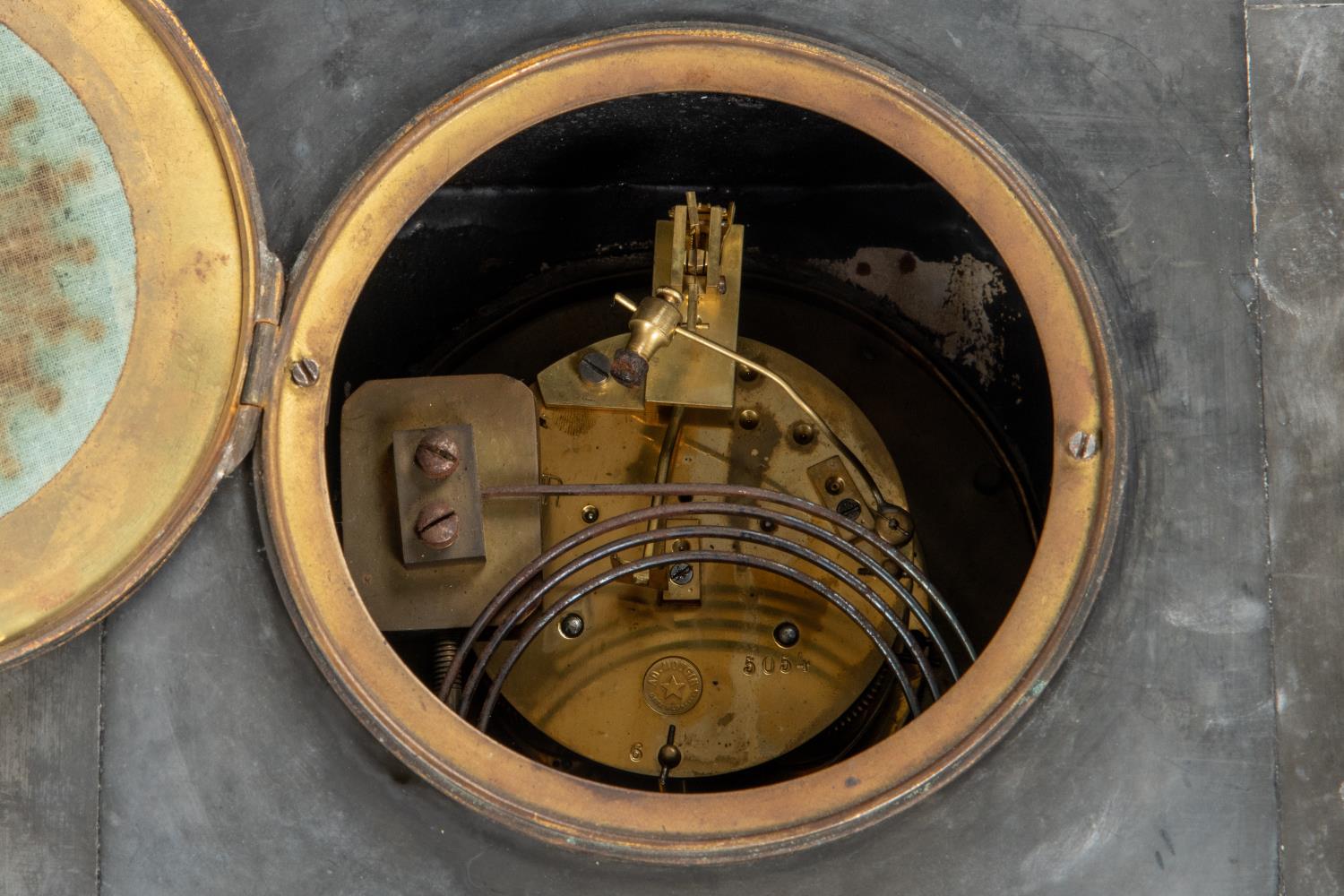 A 19th Century Slate mantle clock. A better example with 2-train movement striking on a gong and - Image 3 of 3