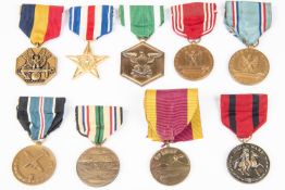 USA medals (9)modern issues: Navy & Marine Corps medal; silver star; Navy Commendation medal; Army