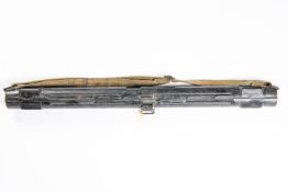 A Third Reich machine gun spare barrel case, complete with sling, marked on end "Lauf Schutze 43"