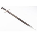A 19th century continental Hunting sword, straight SE blade 19", the hilt with silver plated