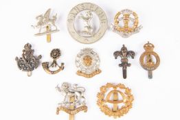 Ten Territorial cap badges: 6th Bn King's (with Gaunt plate), pre 1922 8th Bn. King's, 6th Bn