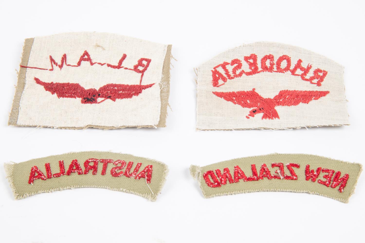 4 WWII RAF tropical cloth badges: BLAV (British Latin American Volunteers), Rhodesia, New Zealand - Image 2 of 2