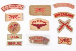 A good selection of WWII RAF Tropical insignia, inc. Marksman, Radio Operator (3), Signaller, RAF