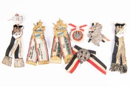 7 Imperial German veteran association badges, pressed metal with fabric ribbons. GC £80-100