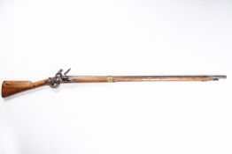 A Swedish 10 bore Model 1791 flintlock musket, 58" overall, barrel 43", the breech with ordnance