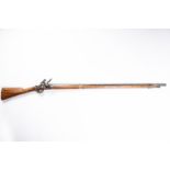 A Swedish 10 bore Model 1791 flintlock musket, 58" overall, barrel 43", the breech with ordnance