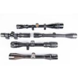 5 telescopic sights: HC41 6 x 40, with mounts; 2-7x Kasanar wide angle; Rhino 4 x 40 wide angle;