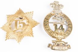 Pre 1881 glengarry badges of the 14th and 15th Regiments of Foot (KK 440 and 442). GC £50-100