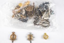 11 Royal Army Service Corps cap badges: GRVI and ERII officers and ORs, 3 anodised Ryl Corps of