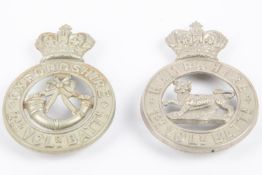 A Victorian WM glengarry badge of the 1st Vol Bn The Hampshire Regt; and another of the 2nd Vol Bn