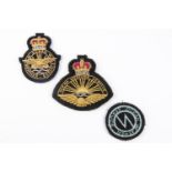 3 scarce Ocean Weather Service badges: 2 bullion cap badges, 1 cloth badge (3). £120-150