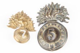 Pre 1881 glengarry badges of the 5th and 7th Regiments of Foot (KK 425 and 427). GC (the first