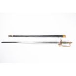 A 1796 pattern Infantry NCO's sword, plain SE blade 32" , plain brass hilt with copper wire bound