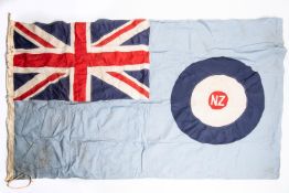 A NZ RAF stitched flag, 3' x 5', marked on edge "AM", "AUCKLAND 1943". GC £65-75