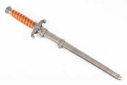 A Third Reich Army officers dress dagger, blade 10", brown ivorine handle grip (small chip at