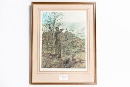 "The Long Reveille, Gloster Hill, Korea 25th April 1951" Limited edition print (of 150) showing Drum