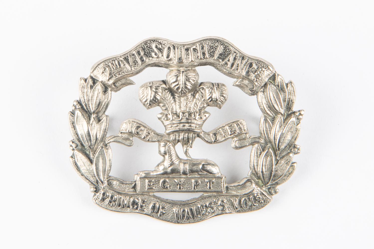 A WM cap badge of the 2nd Vol Bn South Lancashire Regt. GC £40-60