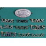 10x LMS Railway chrome shoulder/collar titles and cap badges. GC-VGC. £40-60